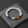 Pulseira de Yoga Youjia Jewelry Pedra Natural Colorida Pulseira Elástica Trançada Pedra Vulcânica Lava Venda Quente Transfronteiriça