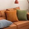 Funda de almohada de color sólido color crema sin relleno, cojín de respaldo engrosado para sofá de sala de estar, cojín grande de felpa de invierno, extraíble y lavable