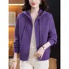 Cardigan de Punto con Capucha Color Sólido Estilo Coreano Nuevo Otoño/Invierno para Mujer Talla Grande Abrigo Suéter Cálido Top