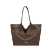 Bolsa de Lona de Color Puro Estilo Coreano Gran Capacidad Doble Cara Literaria Perezosa para Hombro Otoño Simple Lavada Retro Bolsa Tote