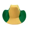 Logo da bandeira do Brasil campeonato de futebol Copa do Mundo torcida Festa de Carnaval chapéu de feltro de poliéster chapéu de cowboy western
