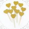 Embalagem para bolo uma variedade série glitter amor decoração de bolo palito de dente cartão inserção decoração estrela 10 peças
