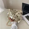 Bolso de Hombro Cruzado de Cadena para Mujer, Elegante de Gran Capacidad, Moda Veraniega Tendencia 2025 con Lentejuelas