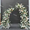Nuevo Arco de Hierro para Bodas Soporte de Flores Forma de Cuerno Puerta Decoración de Boda al Aire Libre Arco Decoración de Fondo de Boda