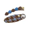 Pinza para el Cabello de Lana con Estampado de Leopardo para Otoño e Invierno para Mujer, Elegante Pinza para Flequillo Lateral, Pinza BB de Gama Alta para Pelos Sueltos, Pasador de Moda Estilo Retro