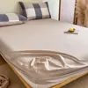 2026 Nuevo Algodón Puro Hilo Teñido Algodón Lavado Artículo Individual Sábana Ajustable Sábana Ajustable Individual Funda de Almohada Juego de Tres Piezas