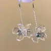 Brincos de Flor Transparentes para Mulheres, Brincos de Franja Adequados para o Verão, Brincos Únicos e Bonitos Estilo Resort à Beira-Mar Únicos