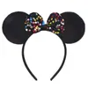 Faixa de Cabelo Nova do Mickey Transfronteiriça Acessórios de Cabelo Orelhas Pretas Faixa de Cabeça do Mickey Mouse Dia das Crianças 1 de Junho Headwear de Laço da Minnie