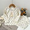 Ropa interior de algodón y licra para niños, primavera y otoño, pijamas para niños, ropa de casa de otoño para bebés.
