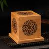 Portaincienso de Madera Salvia Blanca Adornos de Purificación de Cristal Portaincienso Caja de Madera de Bambú Sándalo Recortado Soporte para Incienso Incienso Doble Agujero