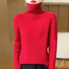 10 Suéter de Mujer de Lana Pura de Siete Agujas con Cuello Solapa Sin Costuras de Cuello Alto Rayado Integrado de Moda Axila 0 Tejido de Punto de Capa Base Engrosado