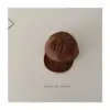Boné de Baseball Infantil Fofo Estilo Coreano com Bordado de Cachorrinho Cor Sólida Simples Aba Macia Pequeno Boné de Baseball