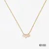 Collar de Acero Inoxidable Empalmado con Circonita Transfronterizo de Comercio Exterior para Mujer, Exquisito, Sencillo, Atmosférico, Moderno y de Gama Alta, No se Desvanece