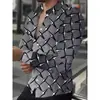 Camisa de manga larga business casual transfronteriza, nueva camisa estampada para hombre, manga larga talla grande de Amazon, dropshipping de una pieza