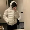 Chaqueta ligera de algodón con relleno de plumón acanalado para mujer, abrigo corto de algodón de invierno extremadamente elegante, nuevo abrigo de invierno estilo coreano 2026