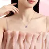 Collar Tichia Original Flor Mariposa Amor para Mujer Plata de Ley S925 Dulce Diseño de Nicho Flor de Zirconio Rosa Cadena para Clavícula Mariposa
