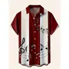 2026 Nova Moda Casual Masculina Comércio Exterior Camisa de Manga Curta com Estampa Digital