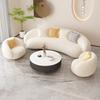 Sofá Curvo de Terciopelo de Cordero de Lujo Ligero Sofá de Tela Simple para Sala de Estar del Hogar Sillón Sofá de Recepción para Oficina Salón de Belleza