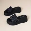 Pantuflas de Moda con Suela Gruesa para Mujer, Uso Exterior de Verano, Punta Abierta, Estilo Vacacional, Sandalias de Playa