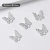 Exquisito Corte Hueco Mariposa Aleación Joyería para Uñas Accesorios Moda Colgante Lazo Alas Extendidas Joyería para Uñas Portátil DIY