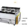 Freidora Eléctrica de Escritorio de un Solo/Doble Cilindro con Capacidad de 6L/8L, Acero Inoxidable con Válvula de Drenaje de Aceite, Freidora para Pollo y Papas Fritas, Fábrica Bochang