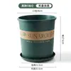 Vaso Grande de Resina Respirável de Perfil Alto de Galão, Vaso de Flores de Plástico Espesso e Durável com Prato para Plantio