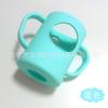 Copo de vidro infantil por atacado Copo de Leite capa de silicone oca com escala alça dupla capa protetora de silicone espessada resistente a quedas