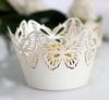 Papel para pastel de bodas de fábrica transfronteriza Papel de perla blanco hielo con borde de mariposa, hermoso papel para hornear con encaje, taza de generación de cabello hueco