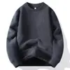 Sudadera con Capucha de Coral Fleece de Cuello Redondo para Invierno Estilo Nuevo para Hombre con Forro de Terciopelo Engrosado Cálido Capa Base de Polar Pulóver de Moda
