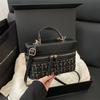 Bolso de Cubo Nuevo Retro de un Solo Hombro Bolso Cruzado de Moda Bolso Caja Pequeño Estilo Chanel Colorido de Bloques Cuadrado Pequeño de Moda Tejido