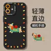 Funda Negra para Teléfono Móvil Apple 16Promax Perro Dachshund 15Pro Silicona 14Plus Carcasa Suave 13 Dibujos Animados 12 Todo Incluido 11