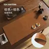 Corredor de mesa de té de cuero, estilo Zen de lujo ligero, mantel de mesa de té retro minimalista moderno estilo chino nuevo, tapete de mesa de té de alta gama