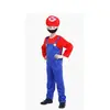 Día del Niño Disfraz de Cosplay Hombres y Niños Máscaras Padre e Hijo Súper Mario Fontanero Rojo Disfraz