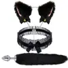Conjunto Sexy de Três Peças, Plug Anal, Eletrodomésticos Masculinos e Femininos, Produtos Sexuais, Conjunto Sexual de Metal Sm, Cauda de Raposa
