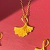 Tienda de oro arena de oro colgante de albaricoque sansheng moda simple colgante de oro de imitación collar de flor de albaricoque alto color mayoreo mujeres