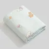 Colcha de gaze impressa de algodão de bambu de seis camadas popular transfronteiriça feita sob medida com acabamento de borda, feita sob encomenda com seus próprios designs e amostras, com etiqueta lavável
