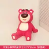 Suporte de celular criativo de urso morango de resina, ornamentos fofos de desenho animado para mesa, suporte plano, suporte de celular coração de menina, presente