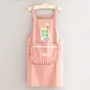 Delantal de Cocina para el Hogar de Pana Estilo Coreano de Manga Larga para Mujer Ropa de Trabajo para Catering Monos Anti-Manchas y Resistentes a las Manchas