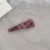 Grampo de Cabelo Xadrez de Tecido Coreano de Alta Qualidade, Presilha Lateral com Estilo Simples e Elegante, Presilha Versátil para Franja, Pente de Cabelo, Acessório de Cabelo