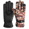 Guantes Gruesos Cálidos de Camuflaje para Ciclismo al Aire Libre Invierno a Prueba de Viento y Frío Bicicleta Forrados de Felpa Algodón Grande Antideslizante