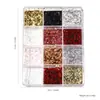 Estrella de Cinco Puntas Popular Estilo Celebridad de Internet Lentejuelas Accesorios para Uñas 12 Compartimentos Mezcla de Estrellas Brillo Decoraciones para Uñas Venta al por Mayor