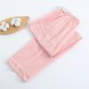Pijama de Maternidad Primavera y Verano Algodón Puro Rayado Confinamiento Maternidad Pantalones Soporte para Vientre Ajustables Talla Grande para Mujer Cintura Alta Ropa Exterior