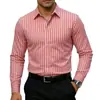 Nueva camisa de rayas de manga larga para hombre para primavera y otoño, holgada y casual, se puede personalizar con tu propio diseño