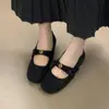 Primer Encuentro Temporada Aumento Zapatos Grises Zapatos Mary Jane Peludos Mujer 2026 Otoño/Invierno Nuevo Estilo Lazo Suela Gruesa Más Terciopelo Cálido