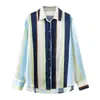 Camisa de Satín de Imitación Seda de Alta Gama Estilo Francés para Mujer Combinada con Jeans, Camisa Holgada para el Trabajo 2026