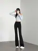Nuevo Estilo 2025 Pantalones de Alta Gama de 400g con Empalmes Ropa Exterior para Mujer Pantalones de Yoga para Mujer Pantalones de Campana Pantalones Deportivos Estilo Mujer