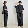 Top japonés nuevo de manga holgada Pantalones holgados de pierna ancha Conjunto de dos piezas