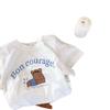 Atacado Algodão Infantil Verão Desenho Animado Manga Curta Camiseta Verão Meninos Versátil Top Bebê Meia Manga Meninas Roupas Infantis