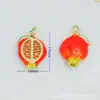 Venta directa del fabricante, al por mayor en stock, joyería de cobre dulce de 18 quilates con colgantes de frutas de fresa y cereza de esmalte de colores