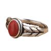 Anillo de plata tailandesa vintage con forma de espiga de trigo antigua, imitación de ágata roja del sur, para dedo índice, joyería tailandesa de plata y cebada, para hombres y mujeres.